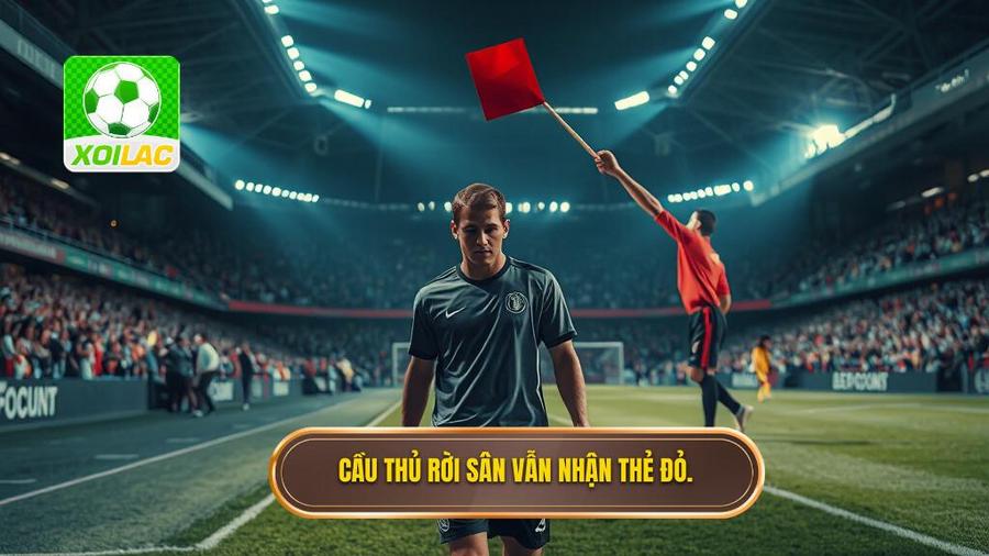 1. Cầu thủ rời sân vẫn nhận thẻ đỏ.