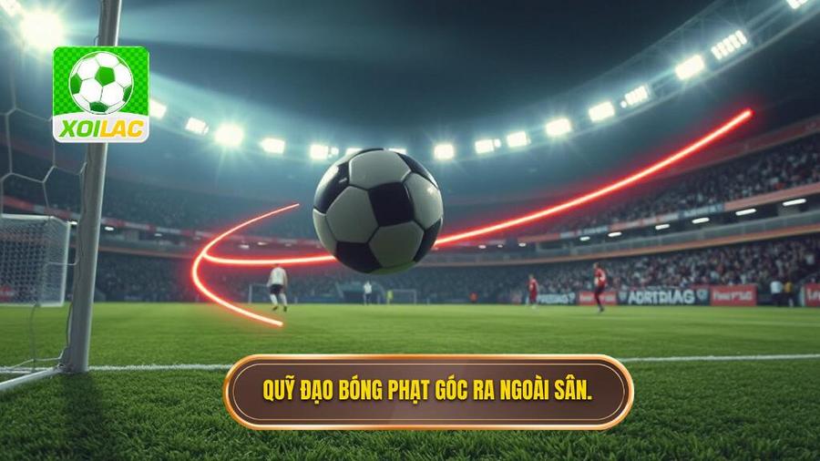 1. Quỹ đạo bóng phạt góc ra ngoài sân.
