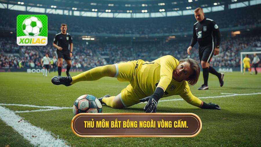 2. Thủ môn bắt bóng ngoài vòng cấm.