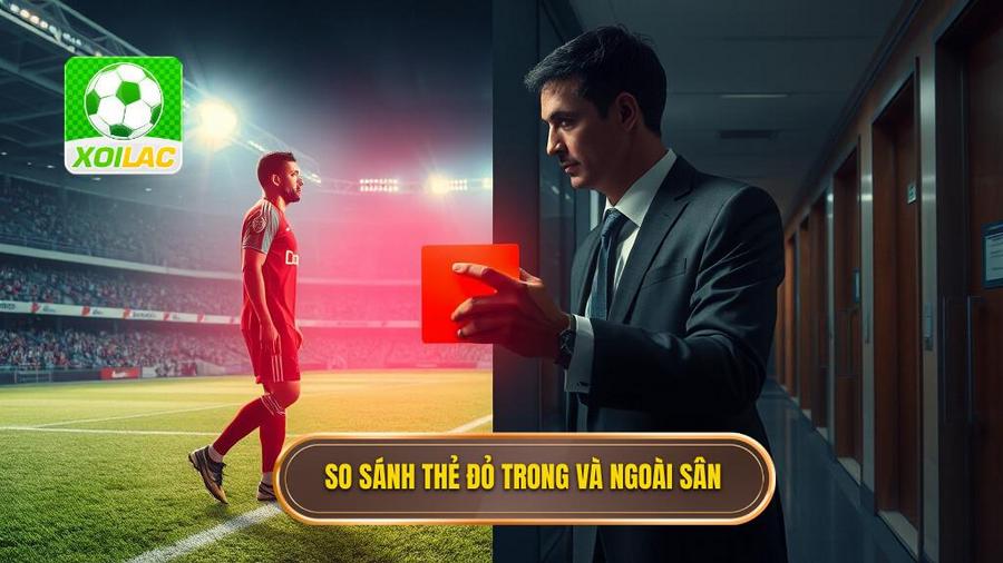 3. So sánh thẻ đỏ trong và ngoài sân